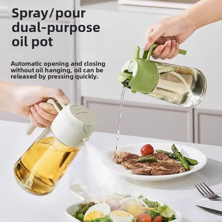 Dual-Use Glass Oil Spray Bottle